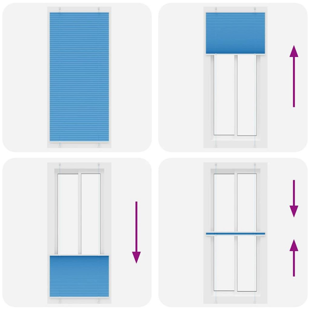 VIDAXL Store plisse bleu 95x200 cm largeur du tissu 94,4 cm polyester