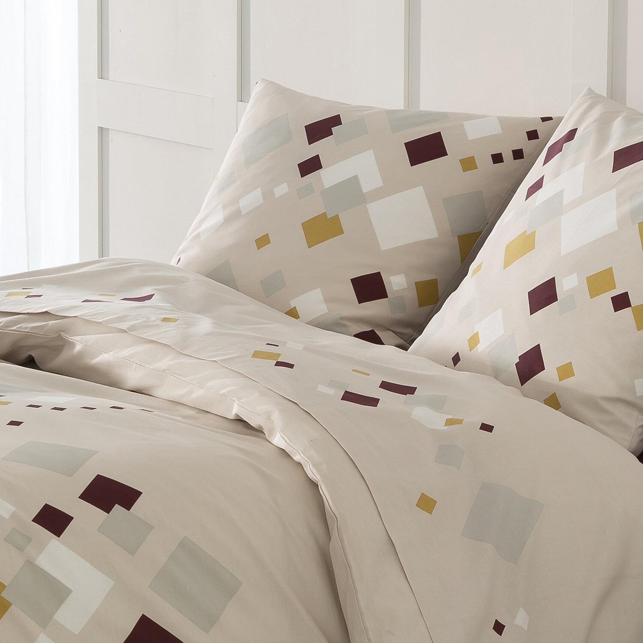 Voir la diapositive 2 : Home collection Parure housse de couette 100% coton 57fils-tigy