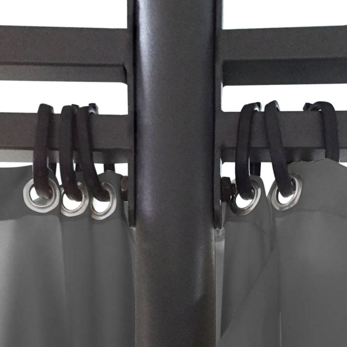 VIDAXL Belvedere avec rideaux Rond 3,5 x 2,7 m Anthracite