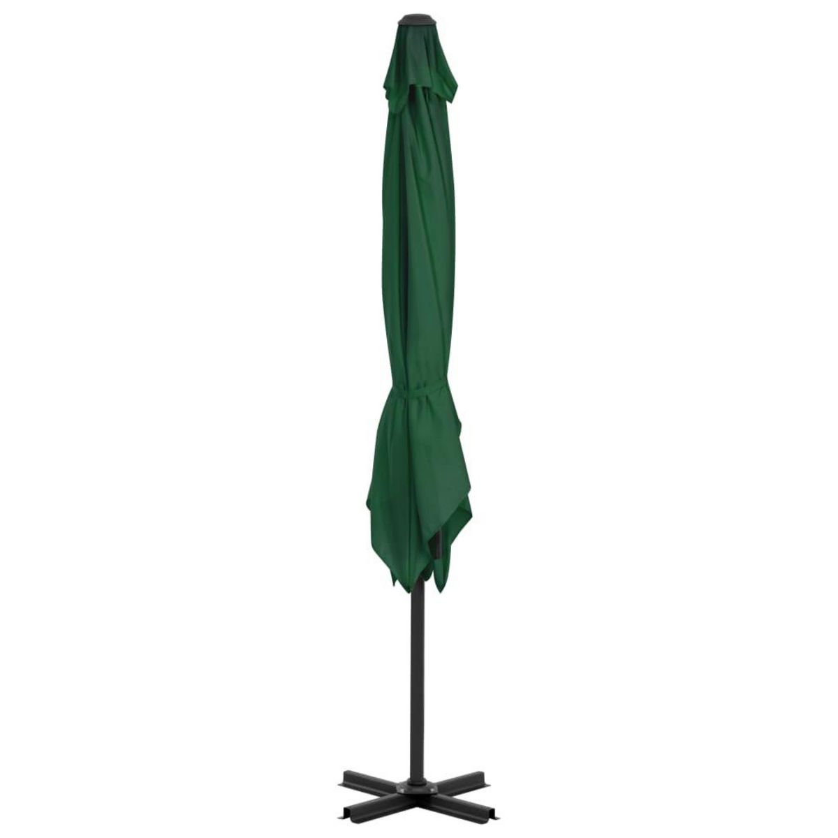VIDAXL Parasol de jardin en porte-a-faux et poteau en aluminium vert