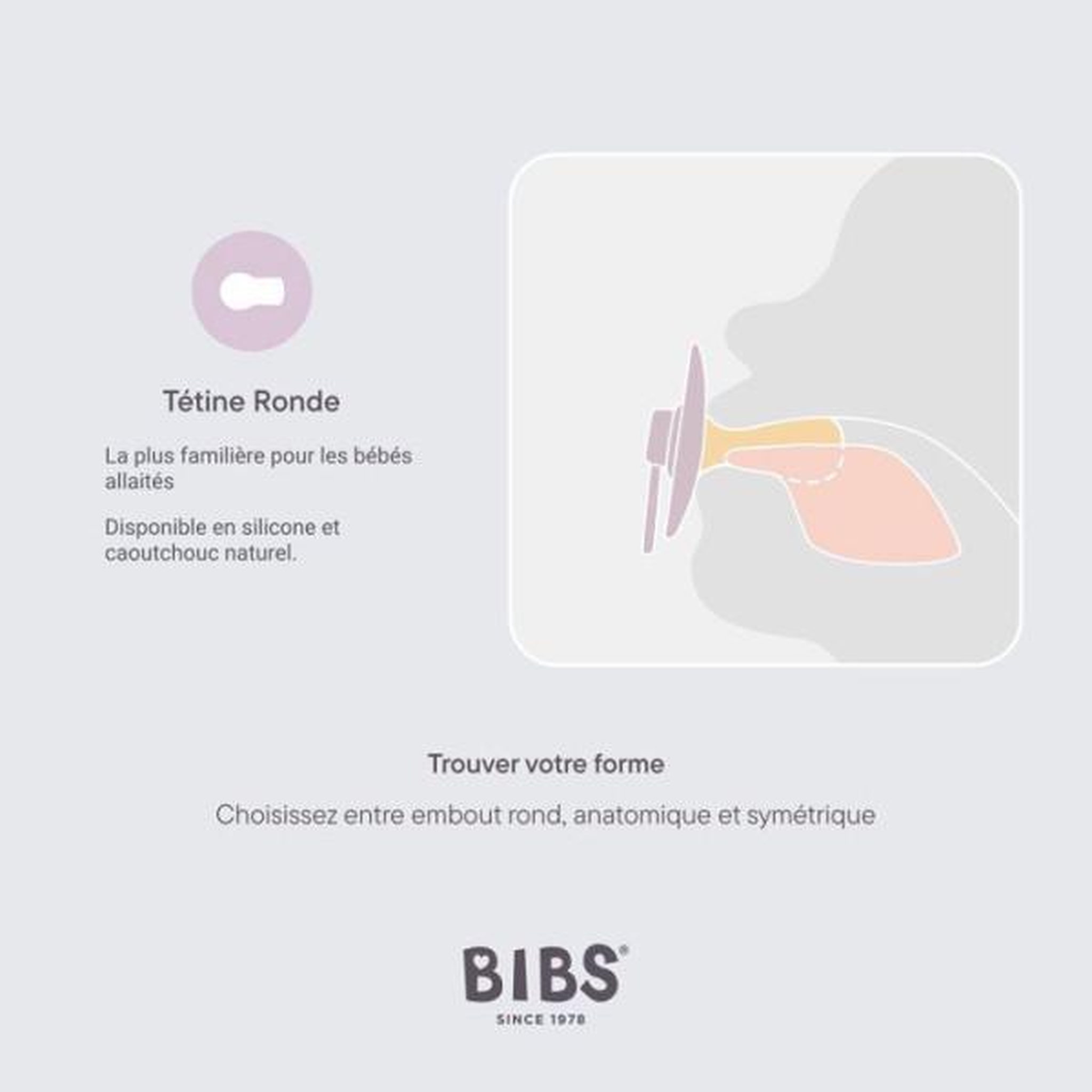 Voir la diapositive 5 : BIBS Sucette bébé - BIBS - Colour - Embout rond - Pack de 2 - Caoutchouc naturel - Taille 2 Ivory Dark Oak