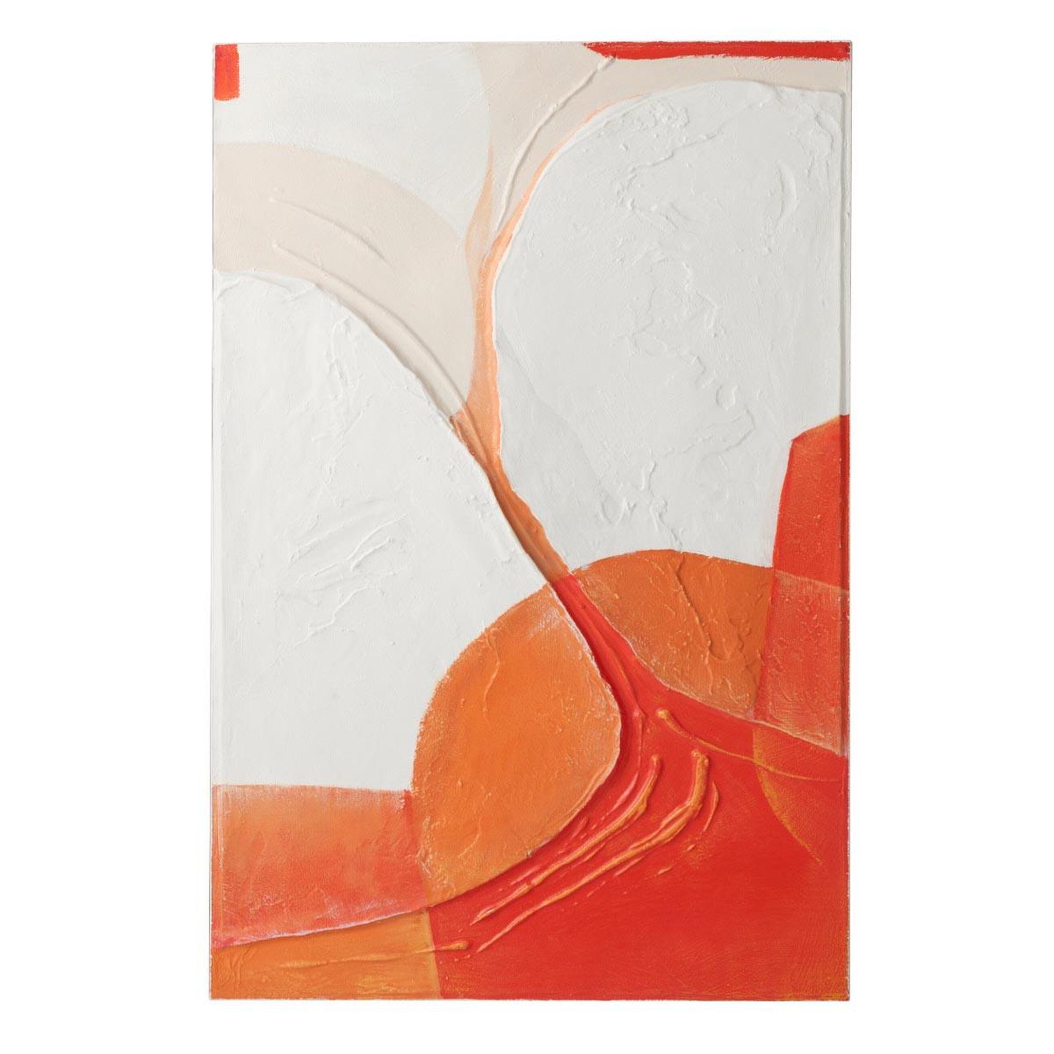 J-LINE Tableau déco  cercles  82x122cm orange & blanc cassé