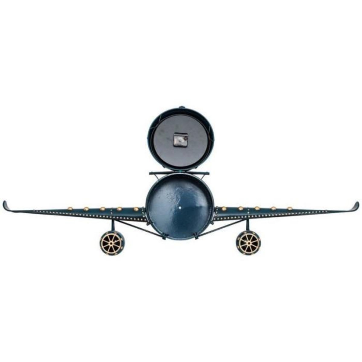 ATMOSPHERA Déco Murale Avion Avec Horloge  Hans  143cm Vert