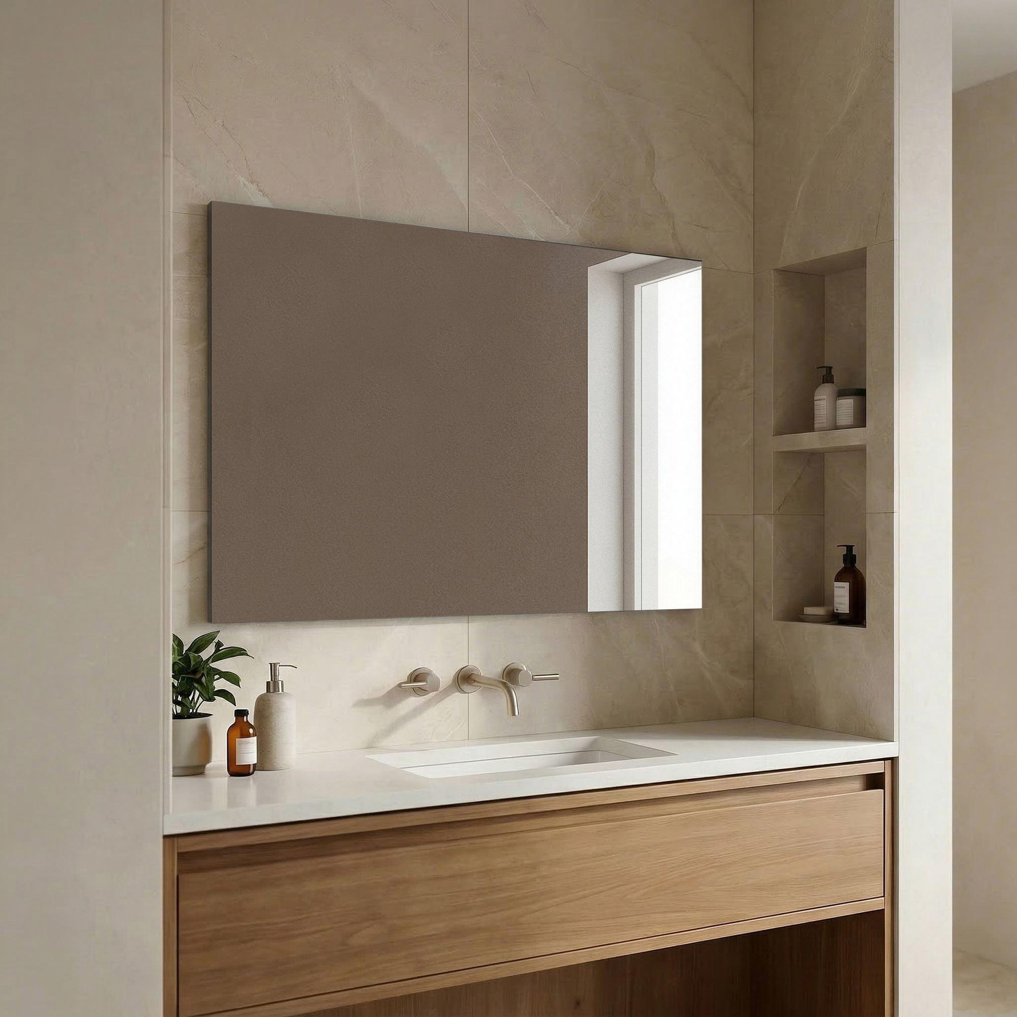 Voir la diapositive 2 : Habitat et Jardin Miroir Décoratif en Bois  Purus 100  - 100 x 2 x 64 cm - Transparent