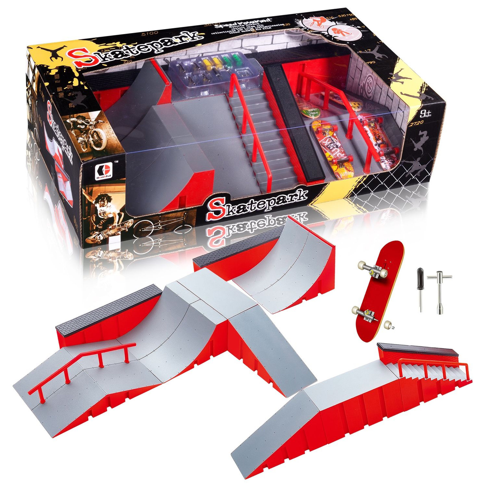 Voir la diapositive 1 : SIMBA Coffret Cadeau Rampe avec Skateboard