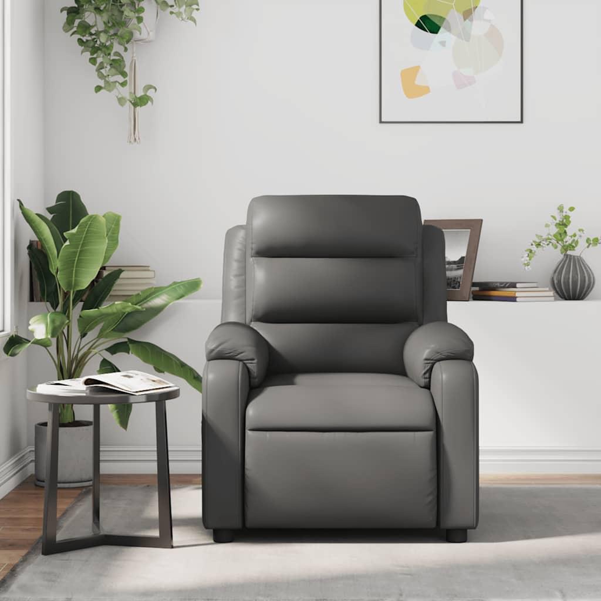 Voir la diapositive 3 : VIDAXL Fauteuil de massage inclinable Gris Similicuir