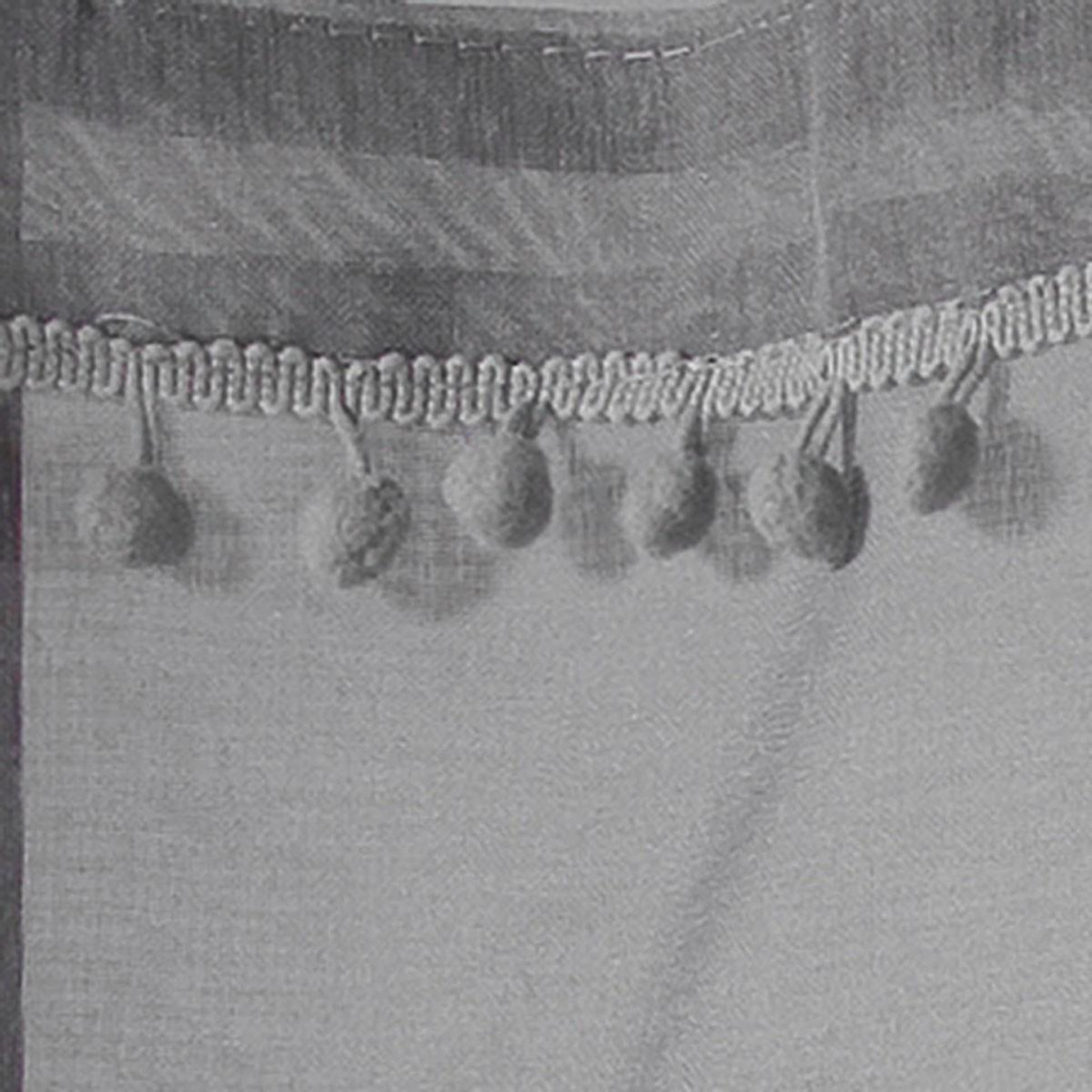 Voir la diapositive 2 : Douceur d'Intérieur Paire de voilages à pompons  poupette  60x160cm gris