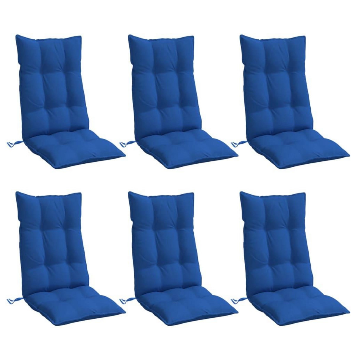 VIDAXL Coussins de chaise a dossier haut lot de 6 bleu royal