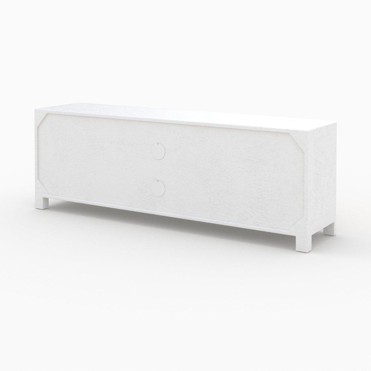 Rendez vous déco Meuble TV en plâtre blanc cassé et bois d'acacia 145 cm-Fira