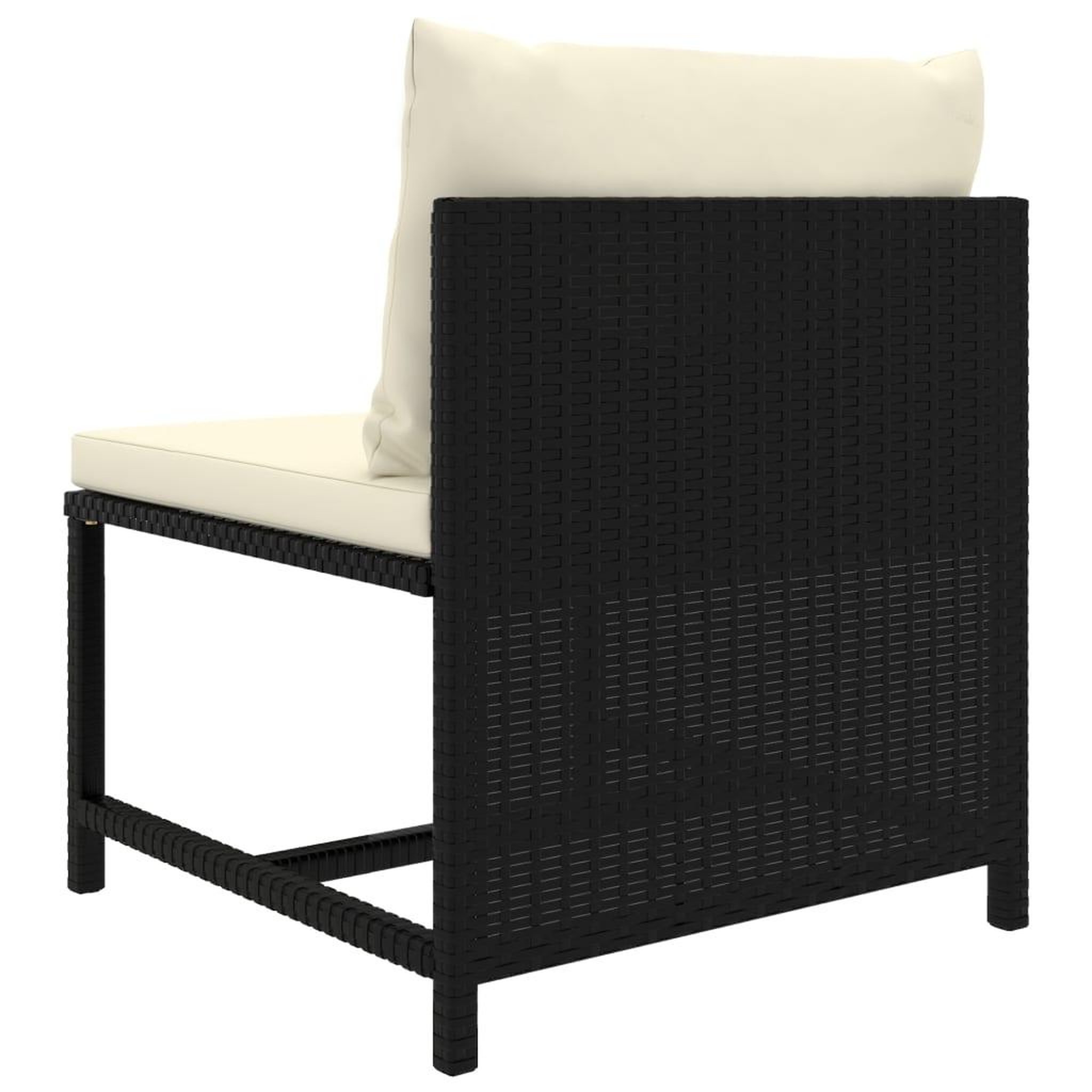 Voir la diapositive 4 : VIDAXL Canape central sectionnel avec coussins Noir Resine tressee