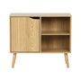 Voir la diapositive 6 : SWEEEK Buffet de rangement effet frêne 1 porte. 2 étagères. buffet bas. 80cm