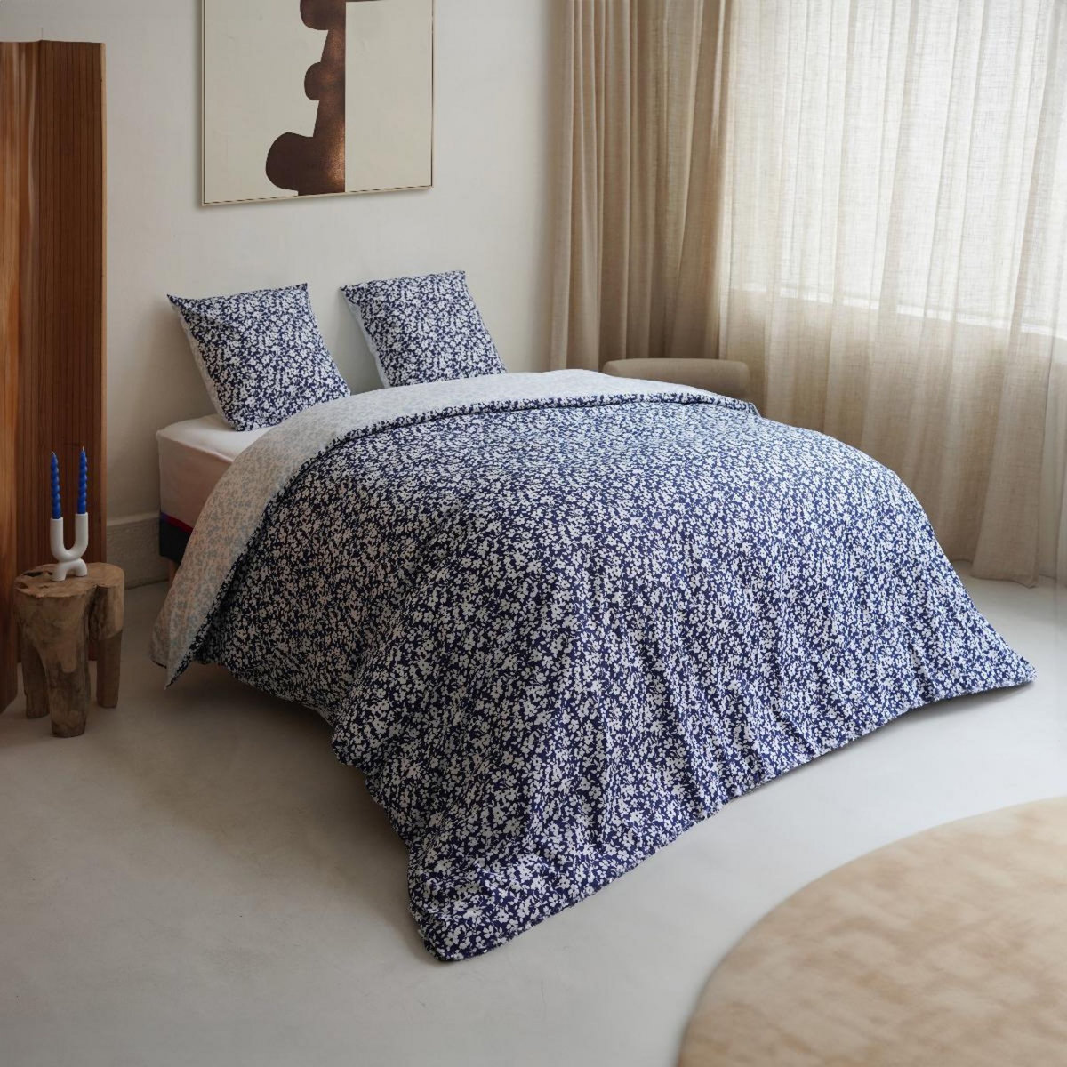 DODO Pack Housse de couette + Taie(s) d'oreiller Coton Flora