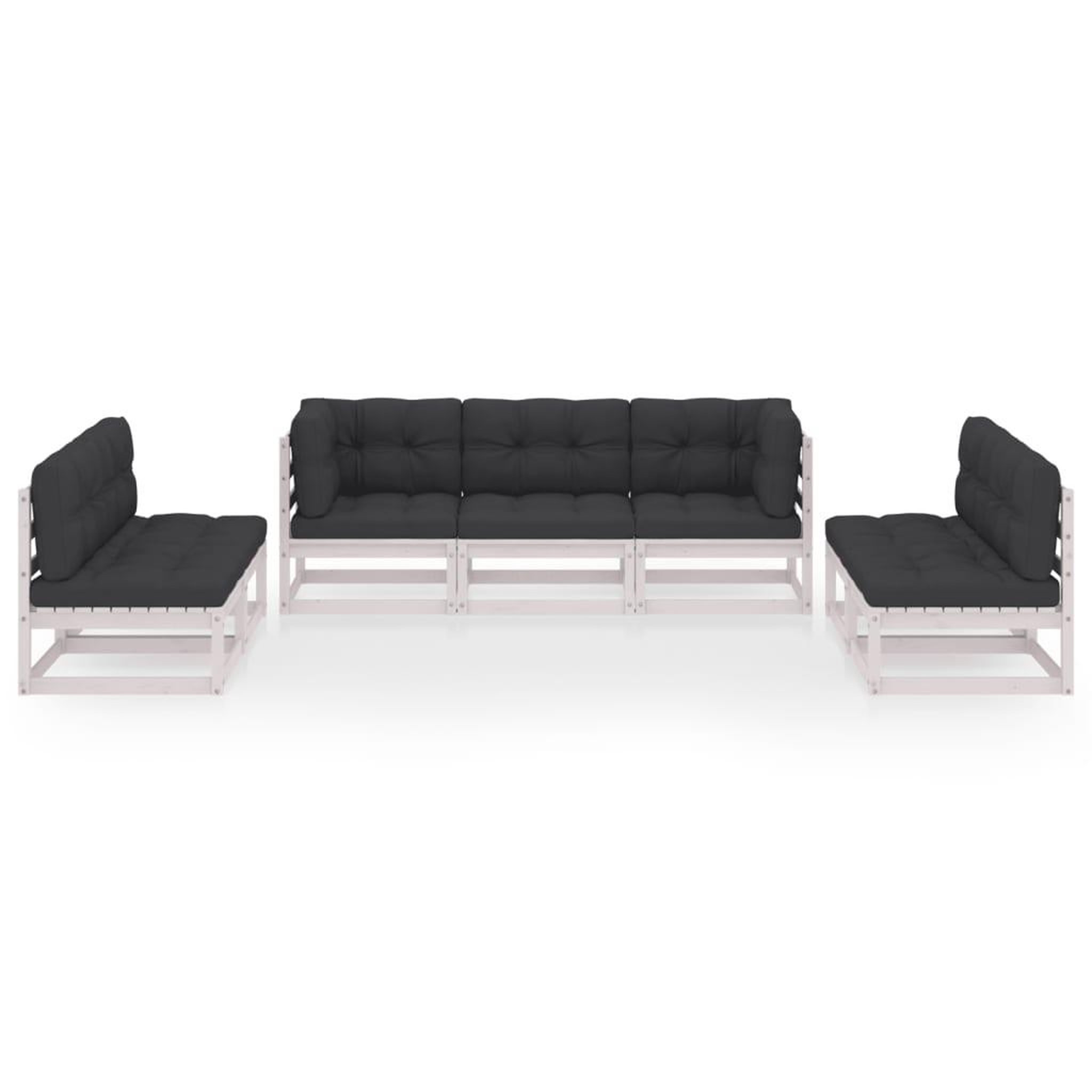 Voir la diapositive 3 : VIDAXL Salon de jardin 7 pcs avec coussins Bois de pin massif
