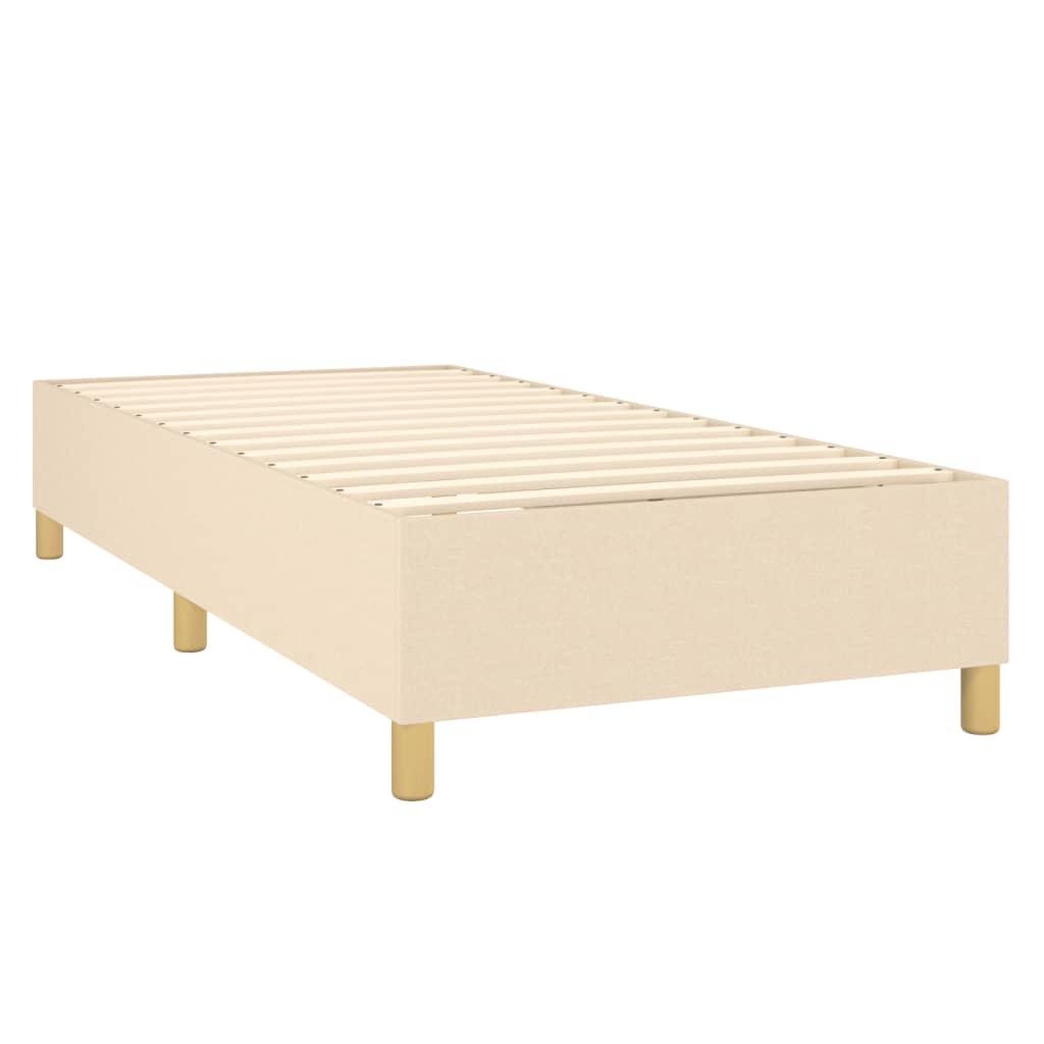 Voir la diapositive 4 : VIDAXL Sommier a lattes de lit avec matelas Creme 80x200 cm Tissu