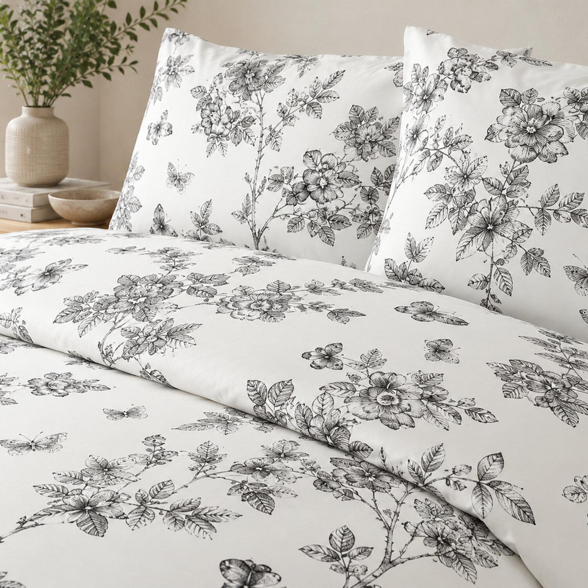 Voir la diapositive 2 : Home collection Parure housse de couette 100 % coton 57 fils Jouvelle