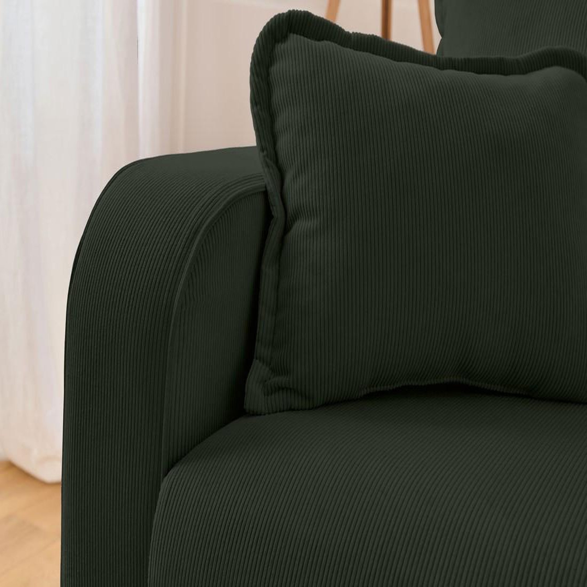 Voir la diapositive 2 : LISA DESIGN Albane - canapé d'angle droit - 4 places - en velours côtelé