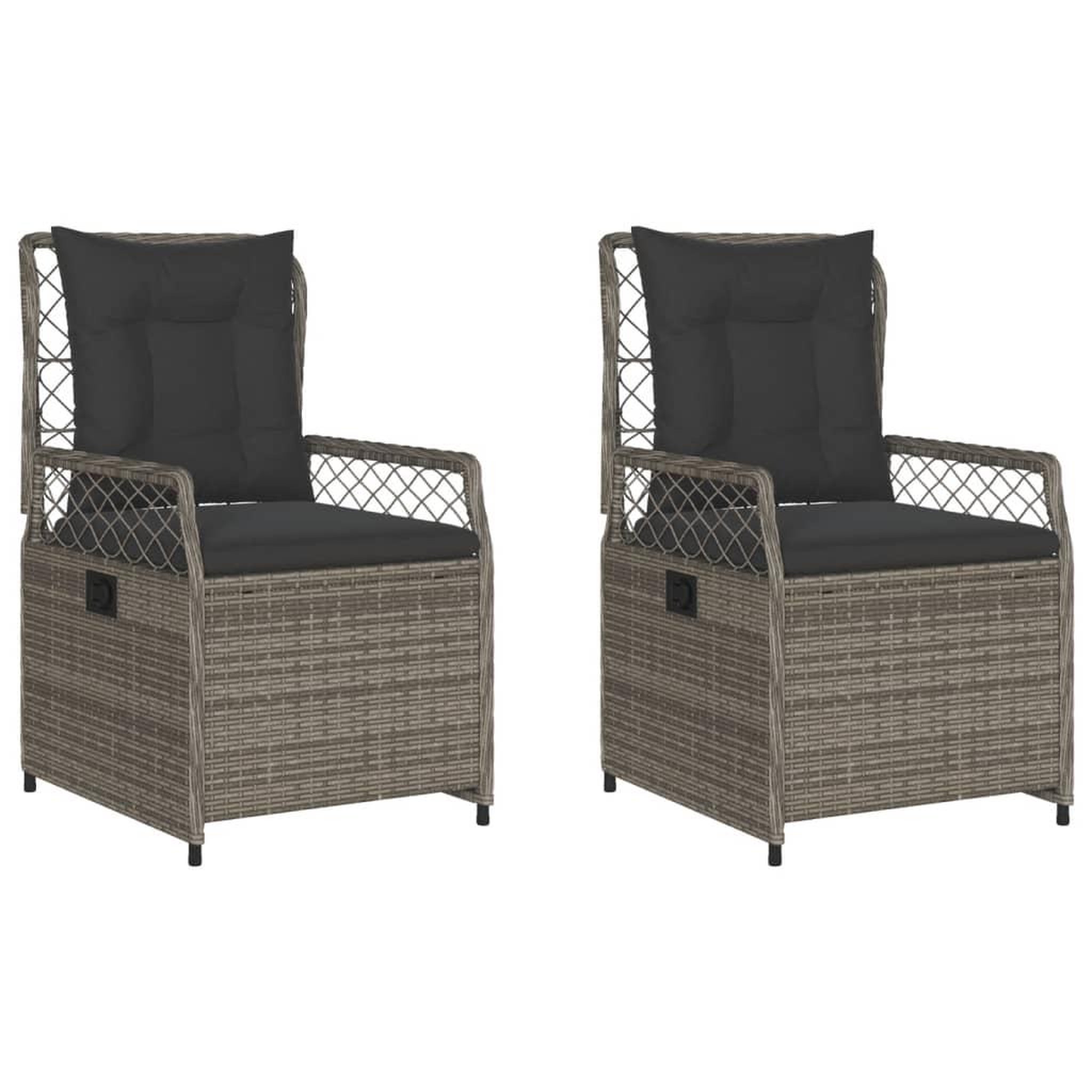 Voir la diapositive 2 : VIDAXL Chaises inclinables de jardin lot de 2 gris resine tressee