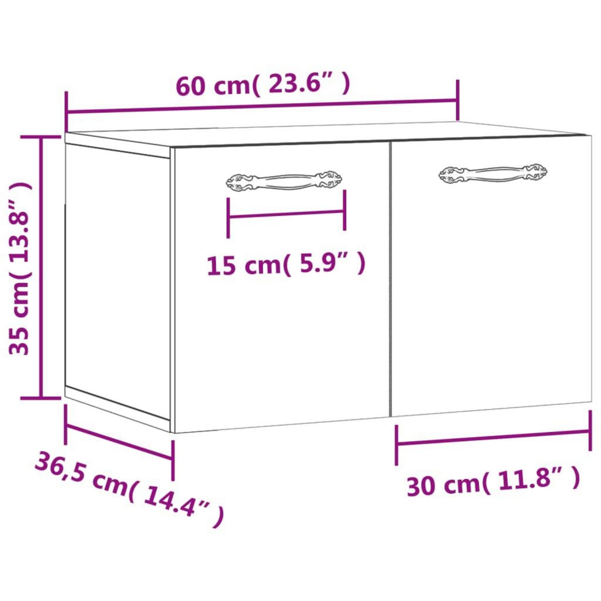 VIDAXL Armoire murale Blanc 60x36,5x35 cm Bois d'ingenierie