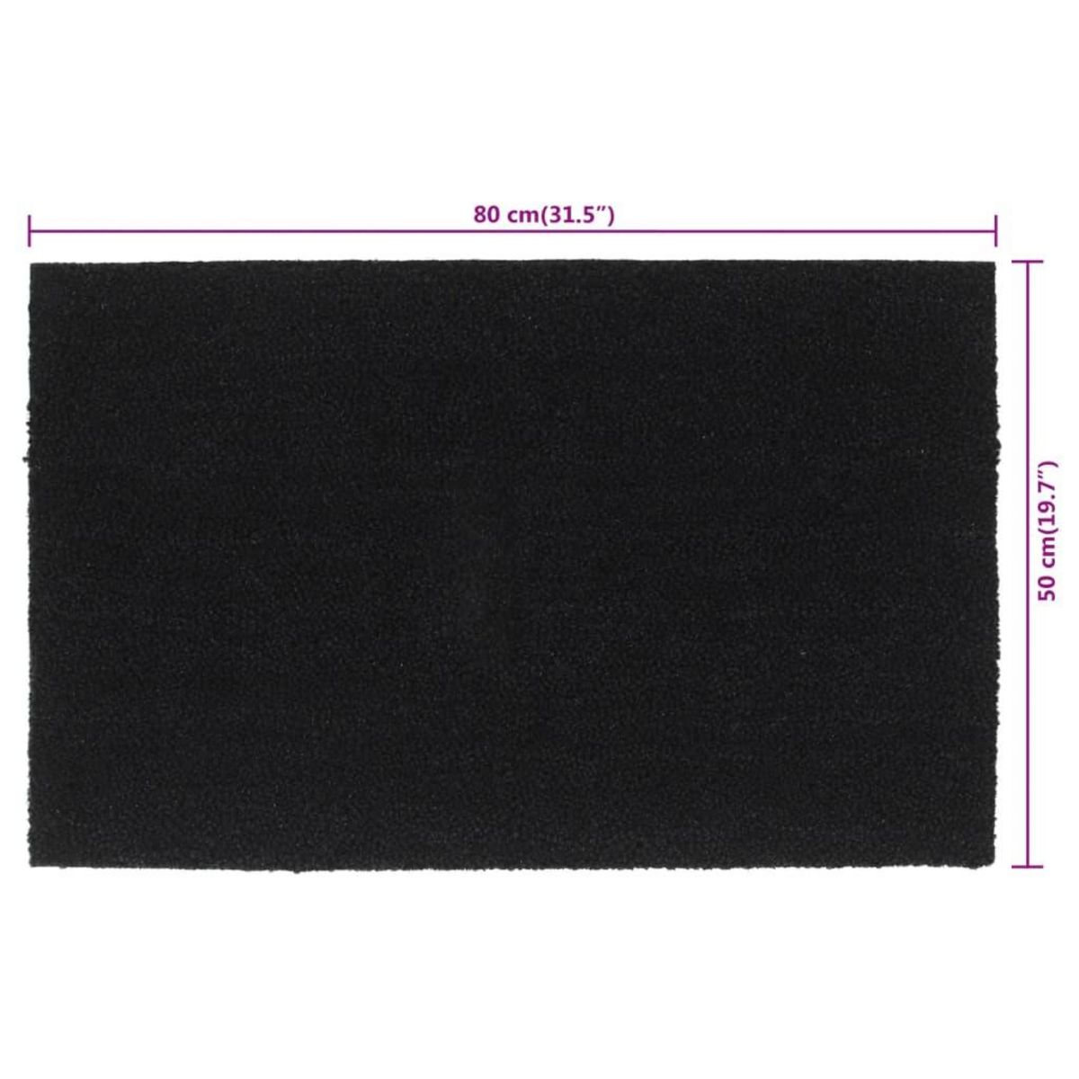 VIDAXL Tapis de porte noir 50x80 cm fibre de coco touffete