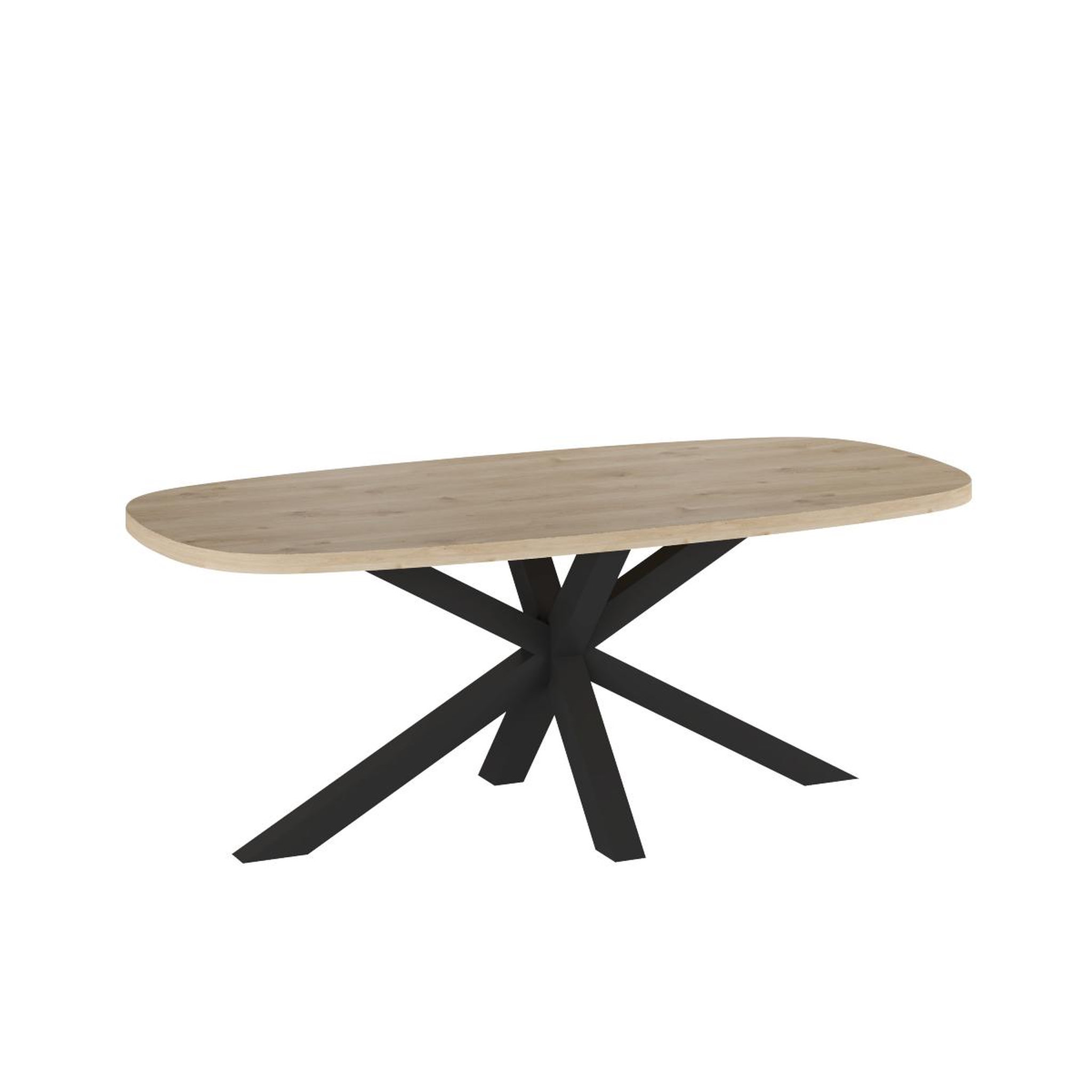 JLC KREATION Table à manger ovale en bois pied central 210cm VALENTINE