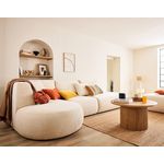 LISA DESIGN Santorini - canapé modulable d'angle gauche + pouf - 5 places - en tissu texturé. Coloris disponibles : Gris, Bicolore, Vert, Bleu, Orange, Violet, Beige