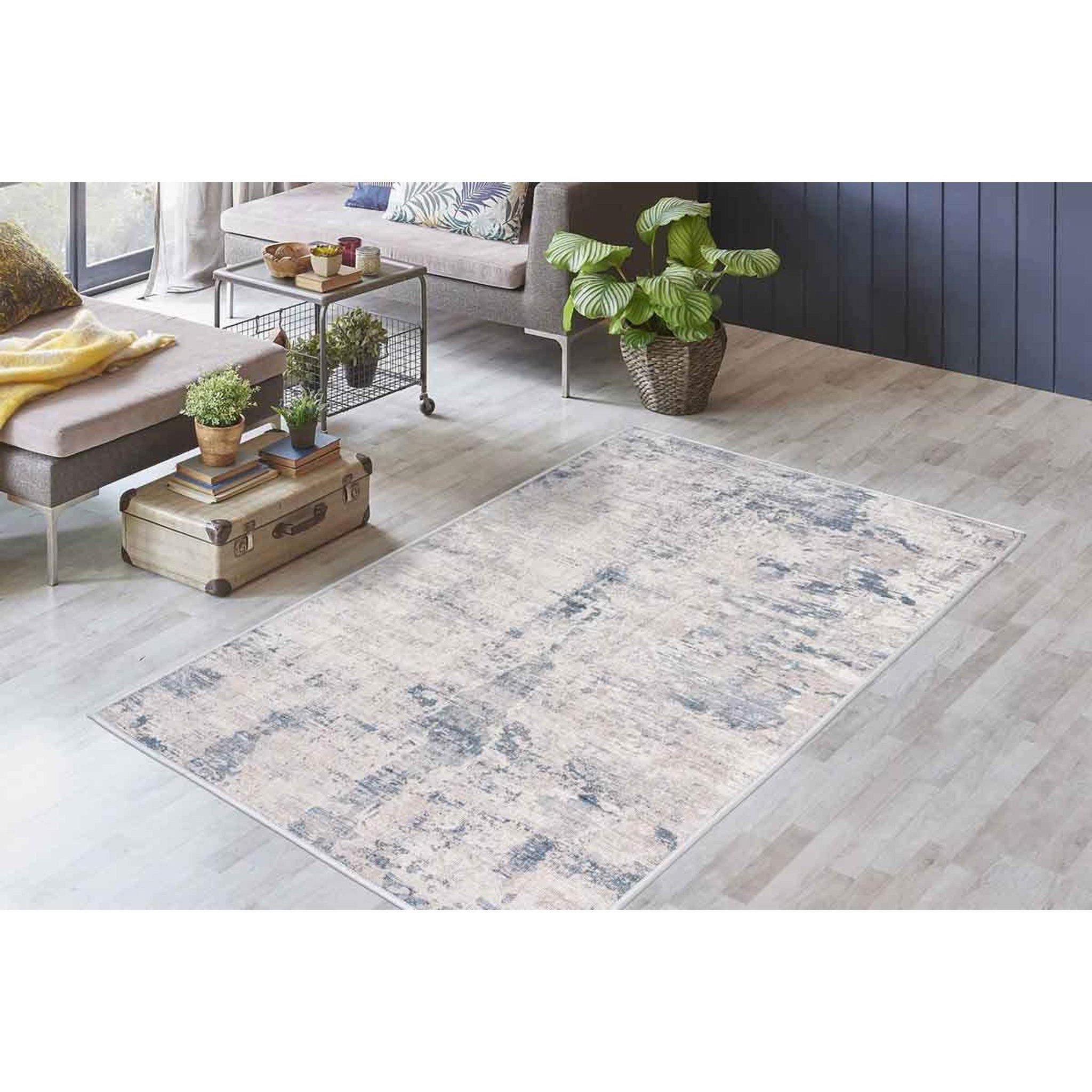 Voir la diapositive 5 : Paris Prix Tapis Déco Rectangulaire Tissé  Maika II  Gris
