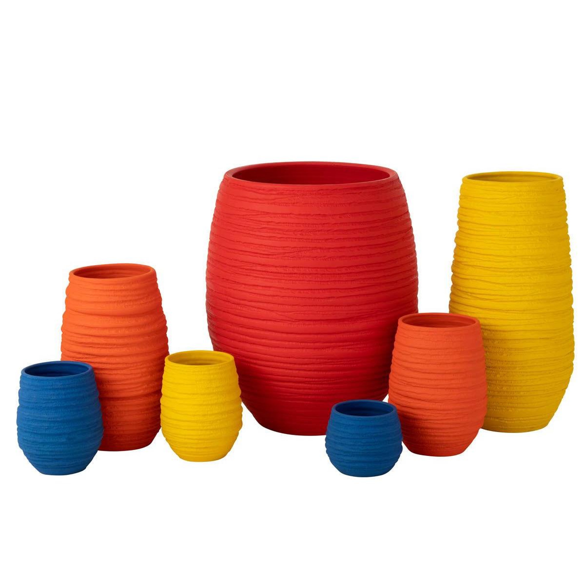 Voir la diapositive 4 : J-LINE Vase en céramique  fiesta  30cm orange