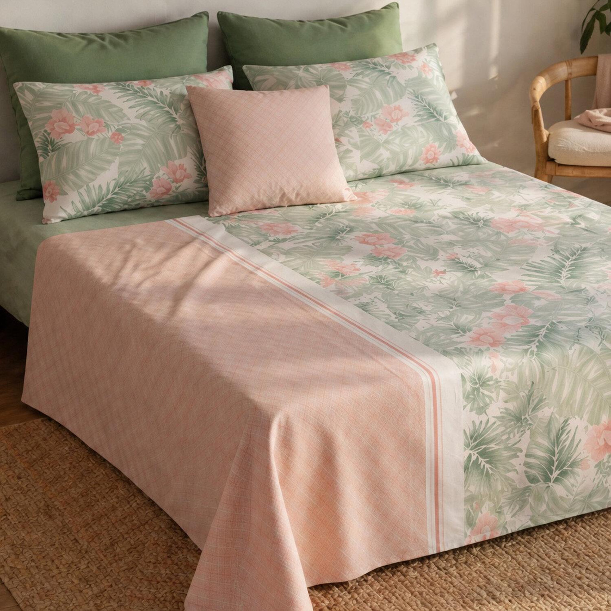 Voir la diapositive 1 : ATELIER DU COTON Parure de drap 100% coton 57fils bora