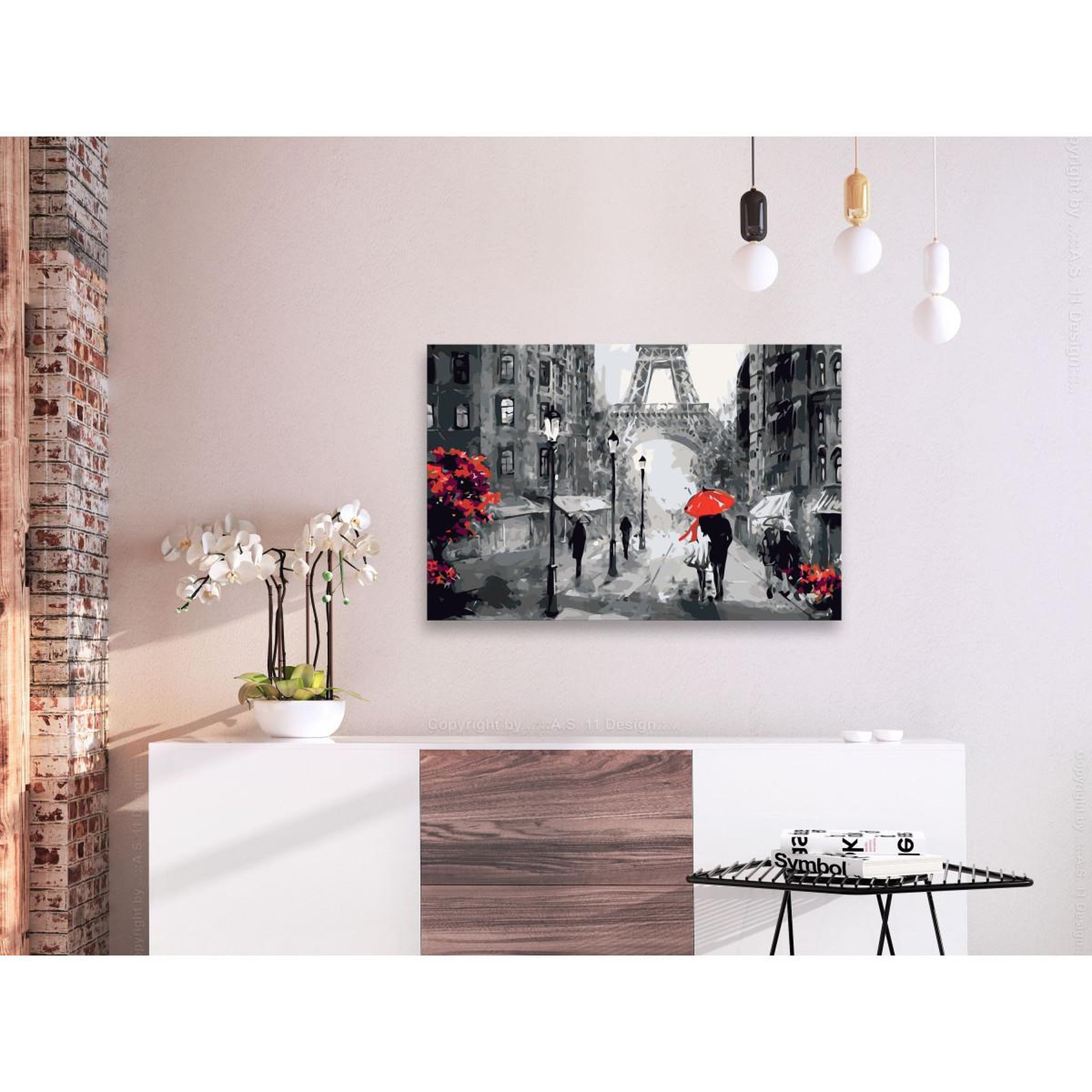 Voir la diapositive 2 : Paris Prix Tableau à peindre soi-même  amoureux à paris  40x60cm