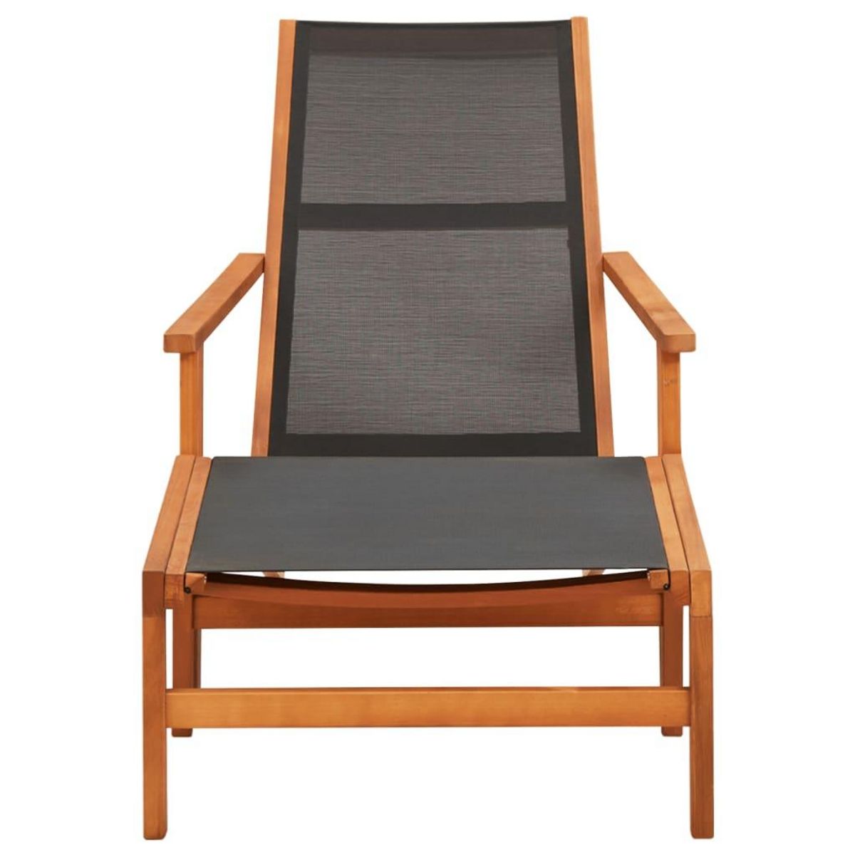 VIDAXL Chaise de jardin et repose-pied Eucalyptus solide et textilene