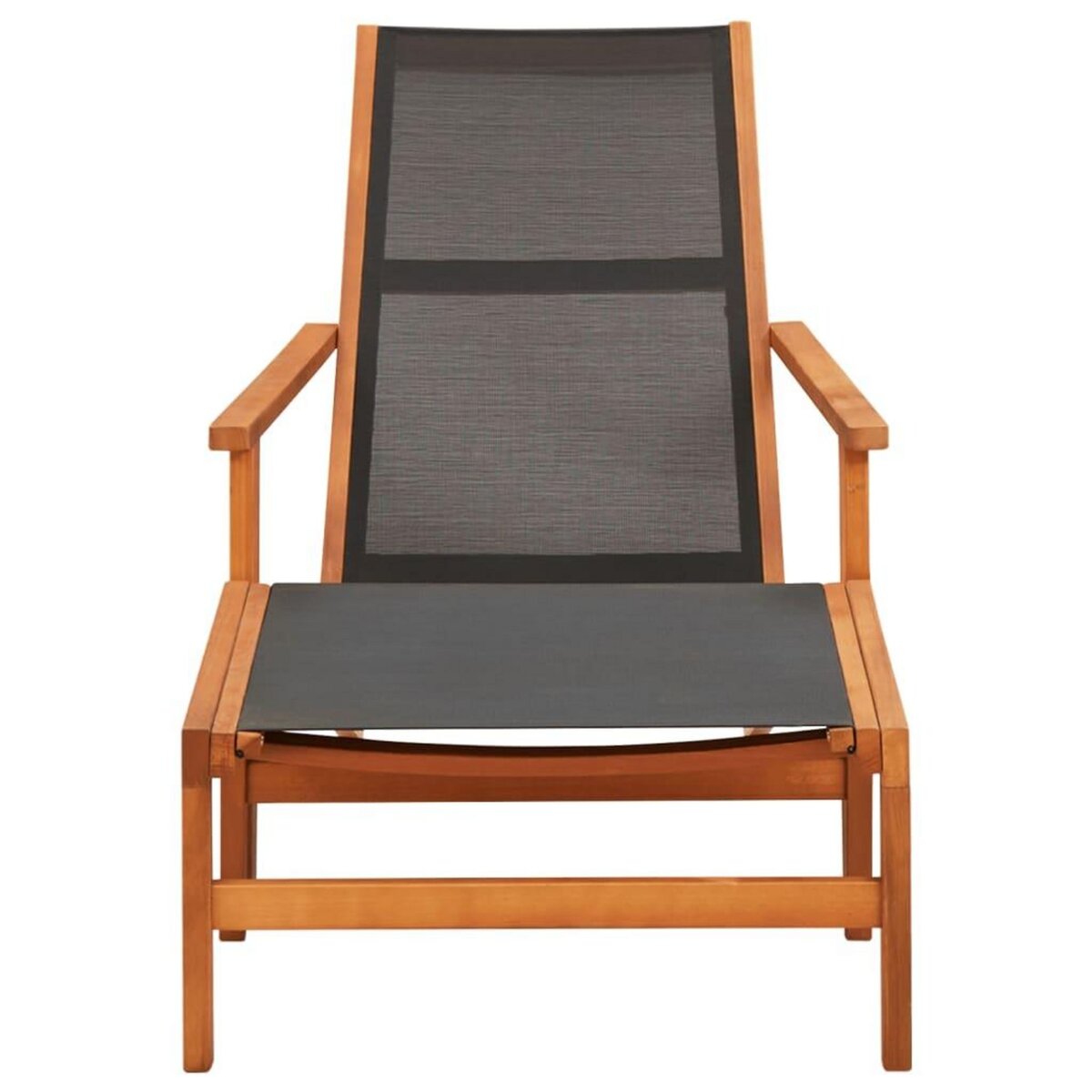VIDAXL Chaise de jardin et repose-pied Eucalyptus solide et textilene