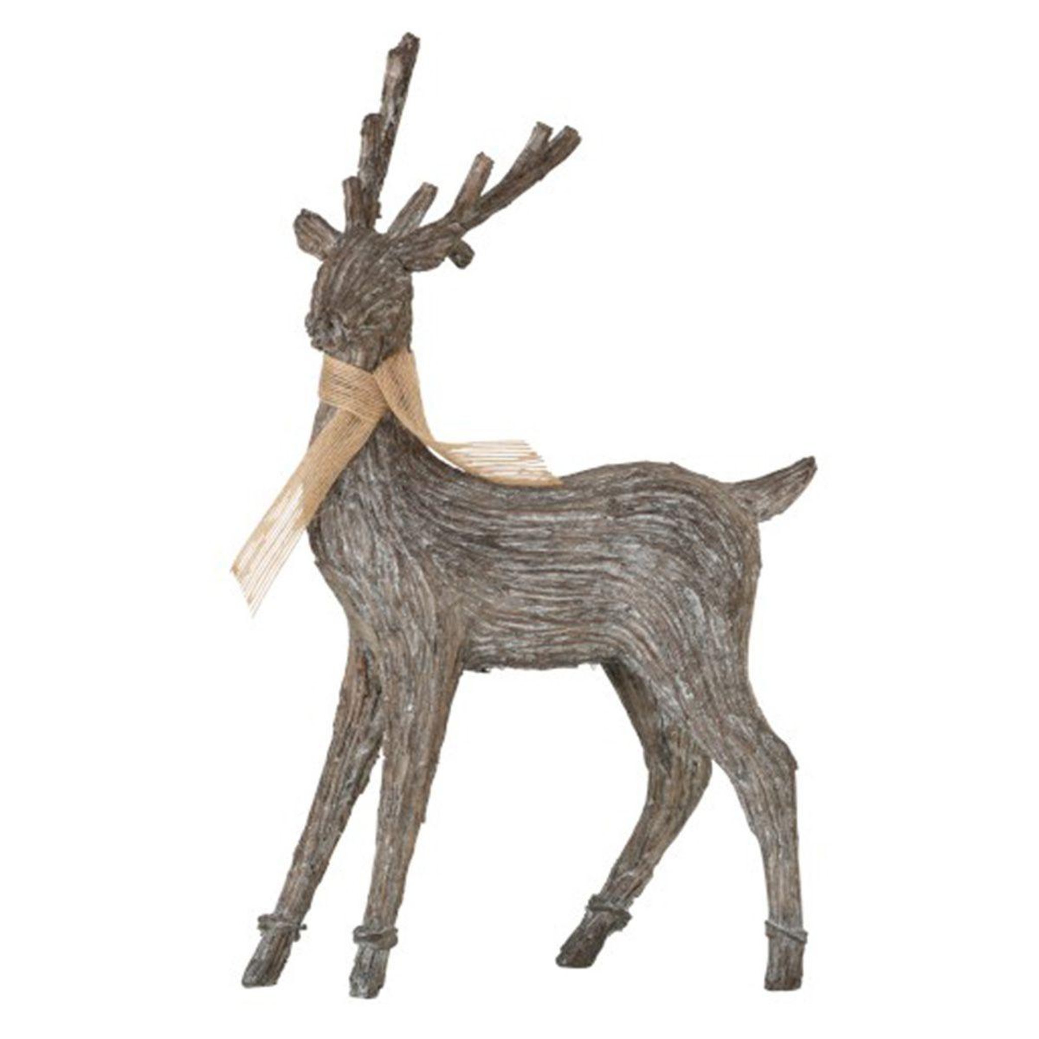 J-LINE Statuette Déco  Renne  44cm Naturel