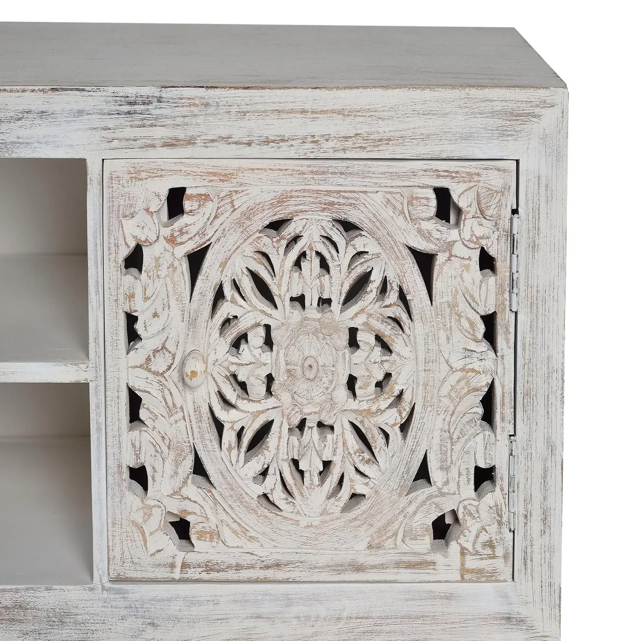 Voir la diapositive 3 : GINER Y COLOMER SL Meuble tv en bois de manguier 170 cm style ethnique boho sculpté