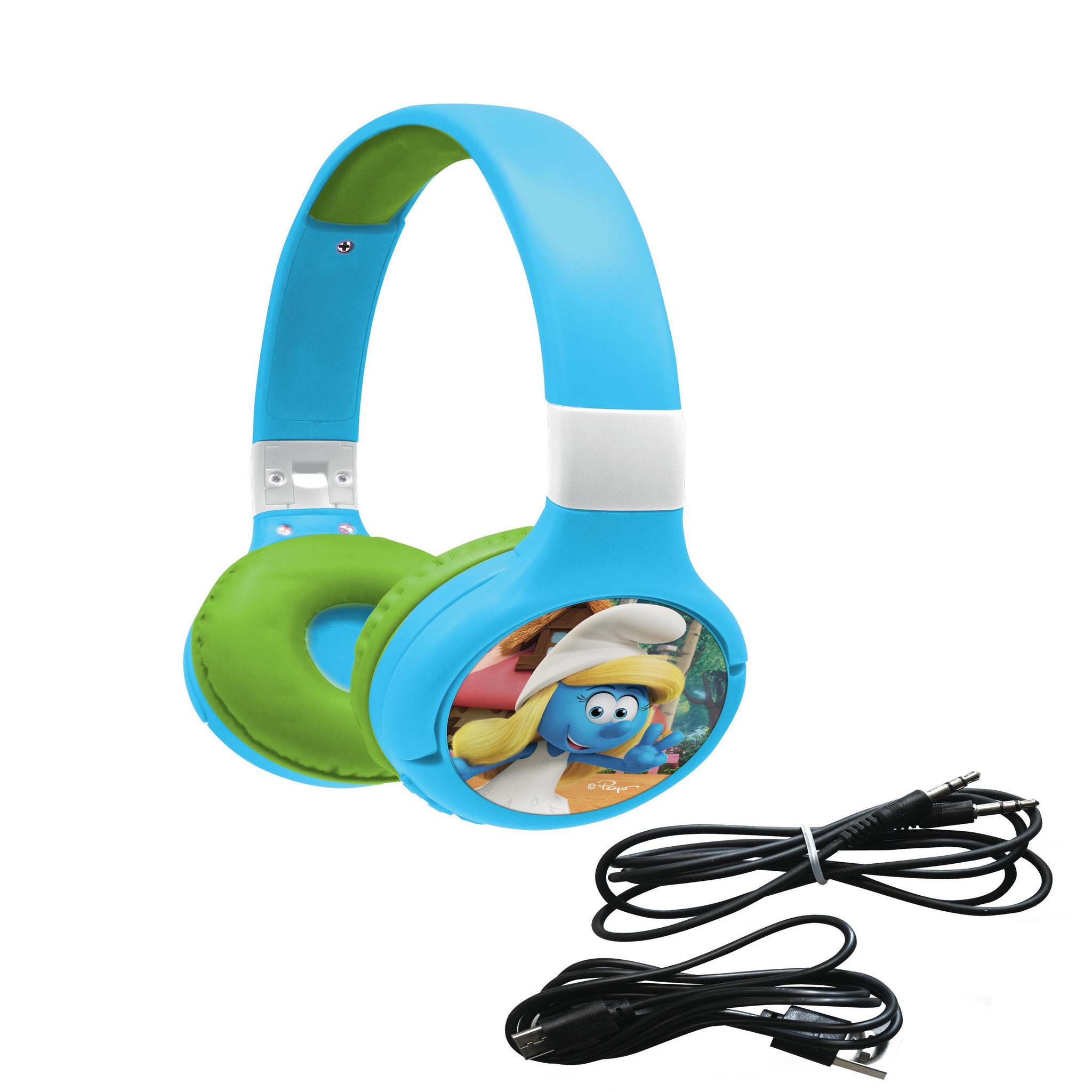 Lexibook Casque 2 en 1 Schtroumpfs Bluetooth et Filaire avec limitation de son