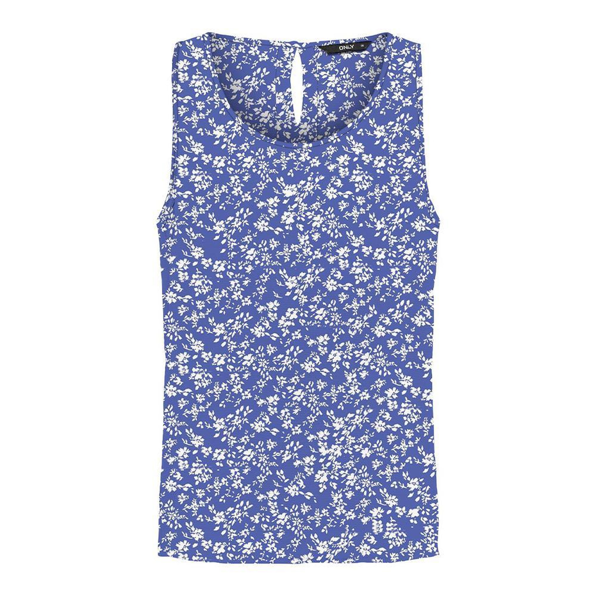 Only T-Shirt Sans Manches Bleu à Motifs Femme Only Nova Life. Coloris disponibles : Bleu