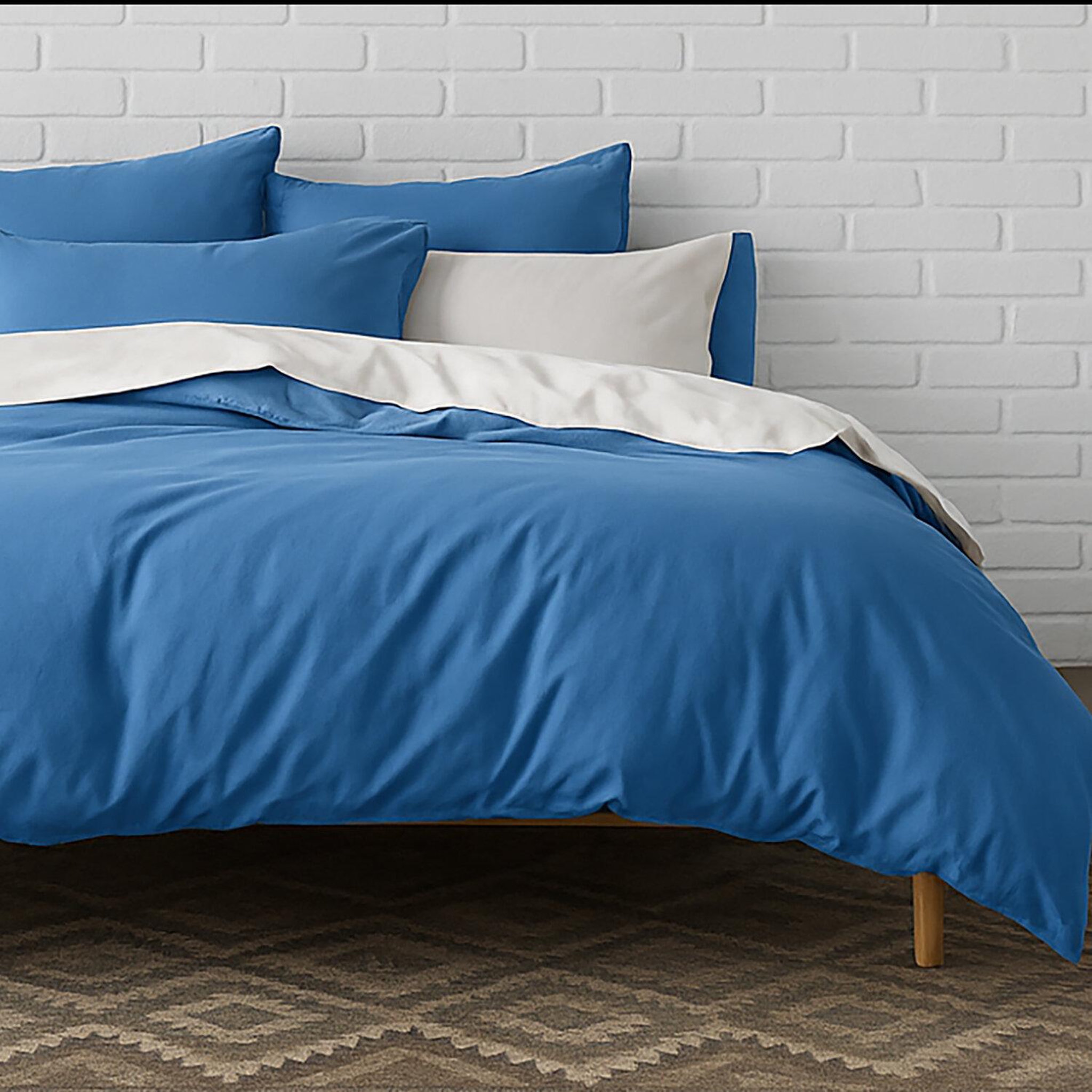 Voir la diapositive 1 : BATON ROUGE Housse de couette 100% percale de coton lavé 80fils/cm2, elegance