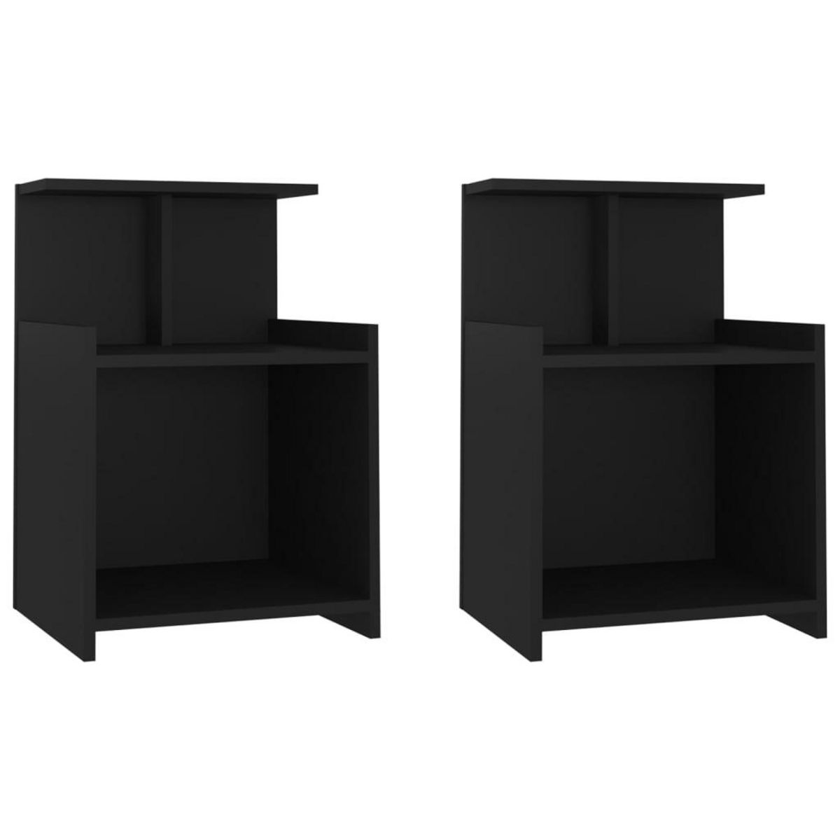 VIDAXL Tables de chevet 2 pcs Noir 40x35x60 cm Agglomere