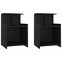 Voir la diapositive 2 : VIDAXL Tables de chevet 2 pcs Noir 40x35x60 cm Agglomere