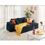 Voir la diapositive 2 : BEST MOBILIER California - canapé d'angle réversible 4 places - convertible avec coffre, étagère et poufs - en velours texturé
