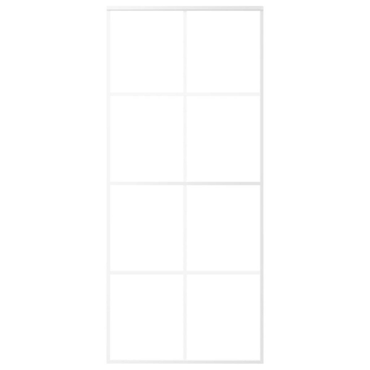 VIDAXL Porte coulissante Verre ESG et aluminium 90x205 cm Blanc