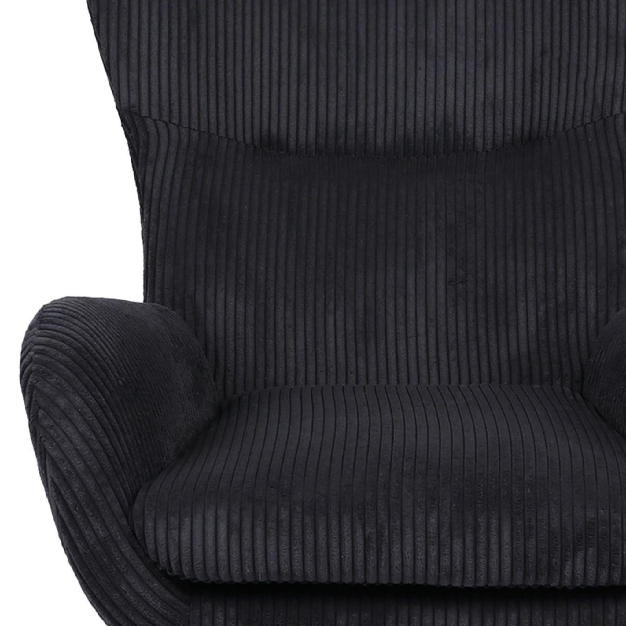 Voir la diapositive 5 : Paris Prix Fauteuil Pivotant en Velours Côtelé  Cléo  97cm Noir