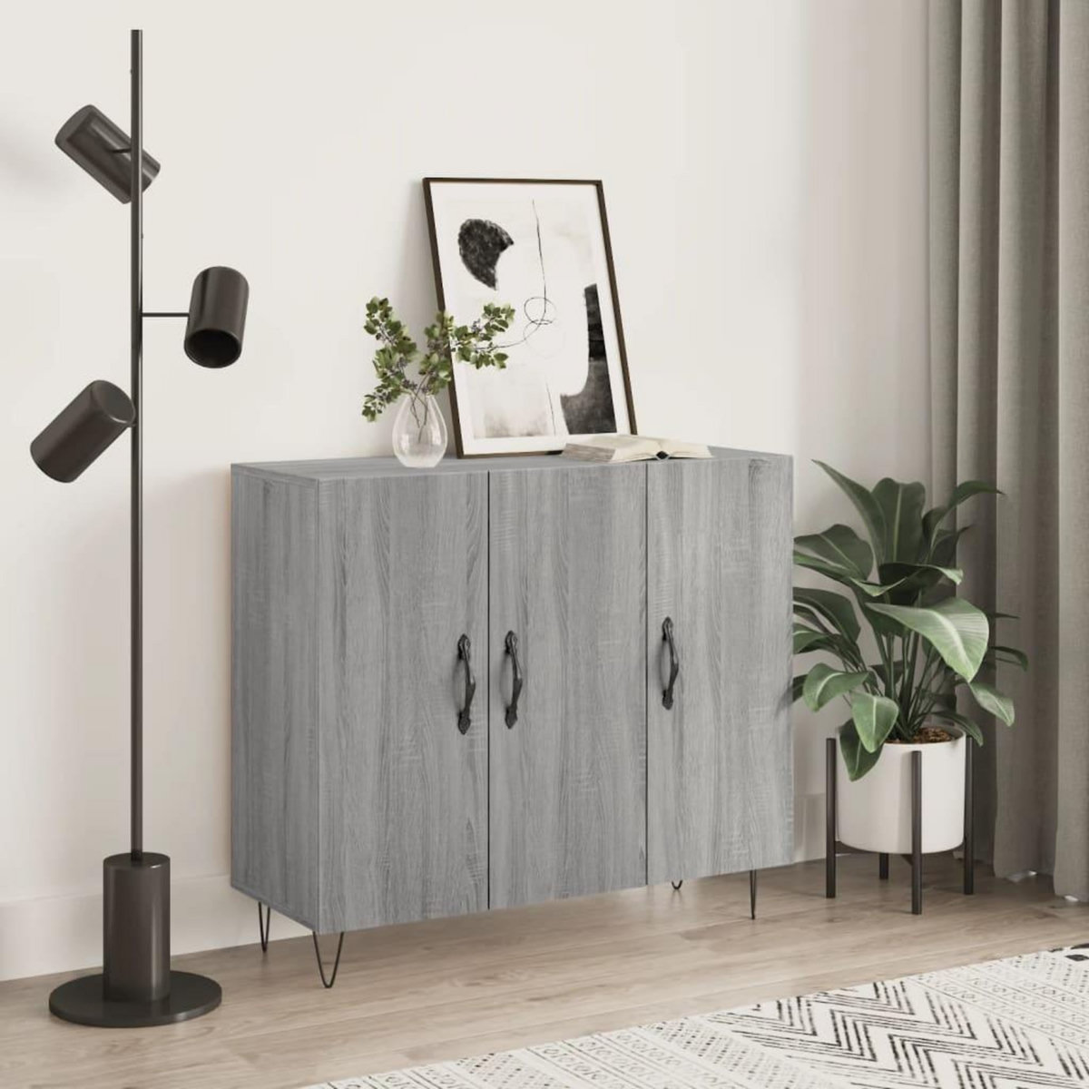 VIDAXL Buffet sonoma gris 90x34x80 cm bois d'ingenierie