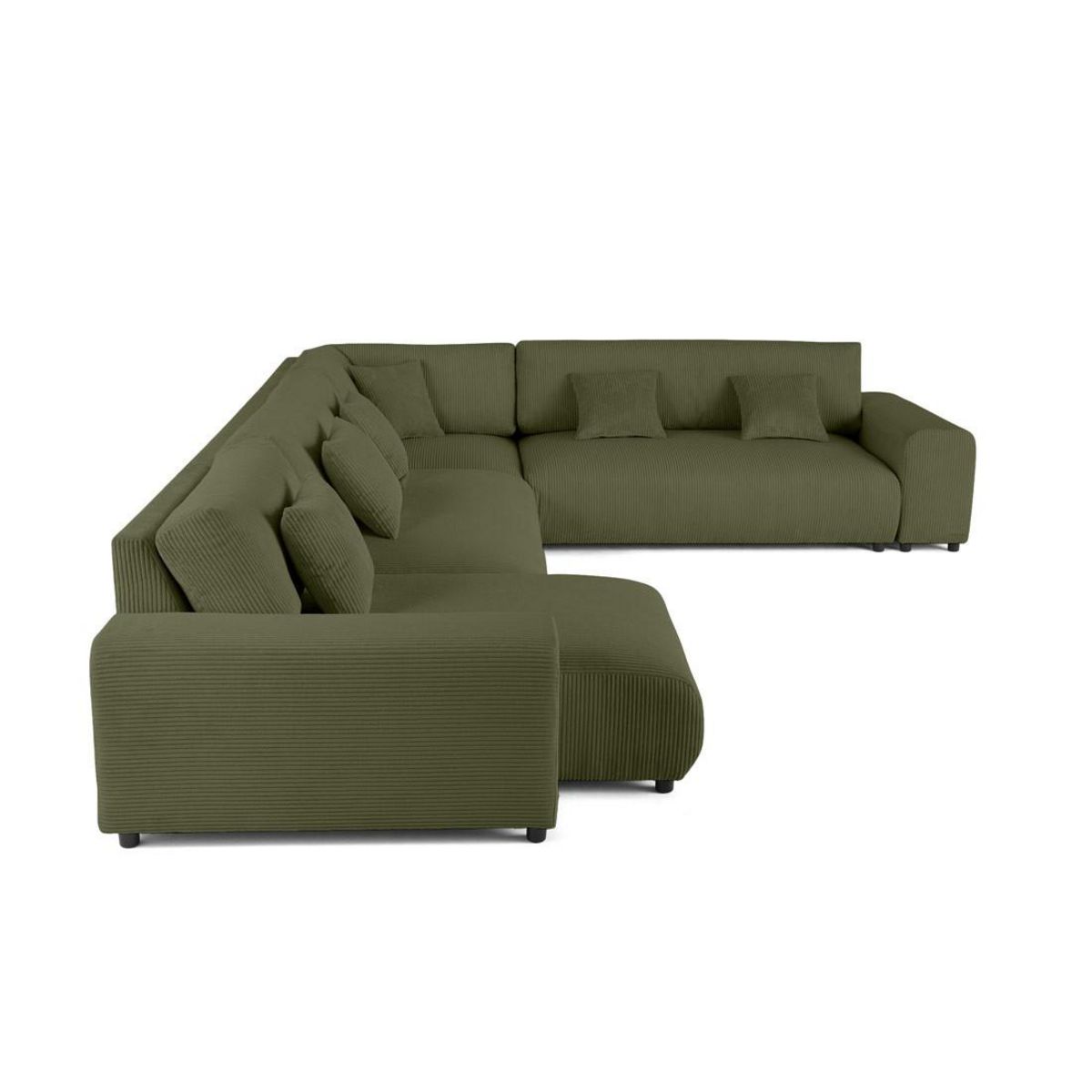 LISA DESIGN Garance - canapé modulable d'angle droit - 8 places - en velours côtelé