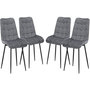 Voir la diapositive 1 : Habitat et Jardin Chaise de salle a manger en tissu haut de gamme   Yanis  - Lot de 4 - Gris