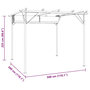 Voir la diapositive 6 : VIDAXL Pergola avec toit retractable Blanc creme 3 x 3 m Acier