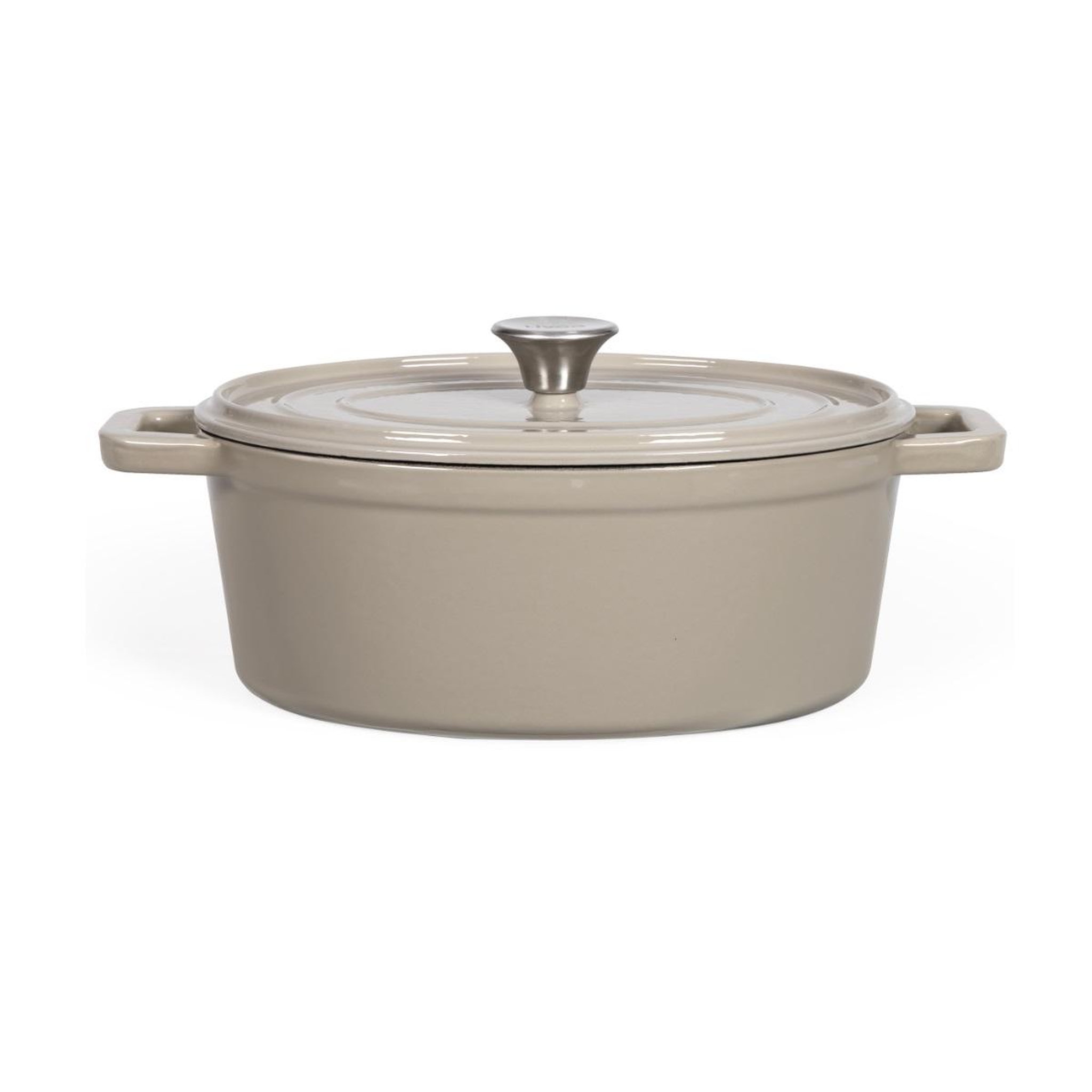 Voir la diapositive 2 : LIVOO Cocotte ovale en fonte 29cm beige - mep129g