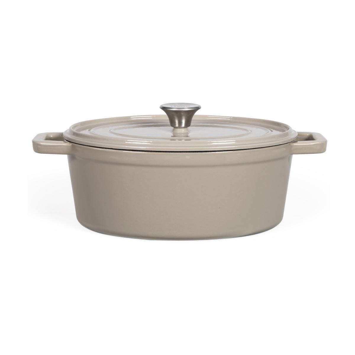 LIVOO Cocotte ovale en fonte 29cm beige - MEP129G