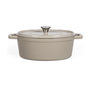 Voir la diapositive 2 : LIVOO Cocotte ovale en fonte 29cm beige - MEP129G