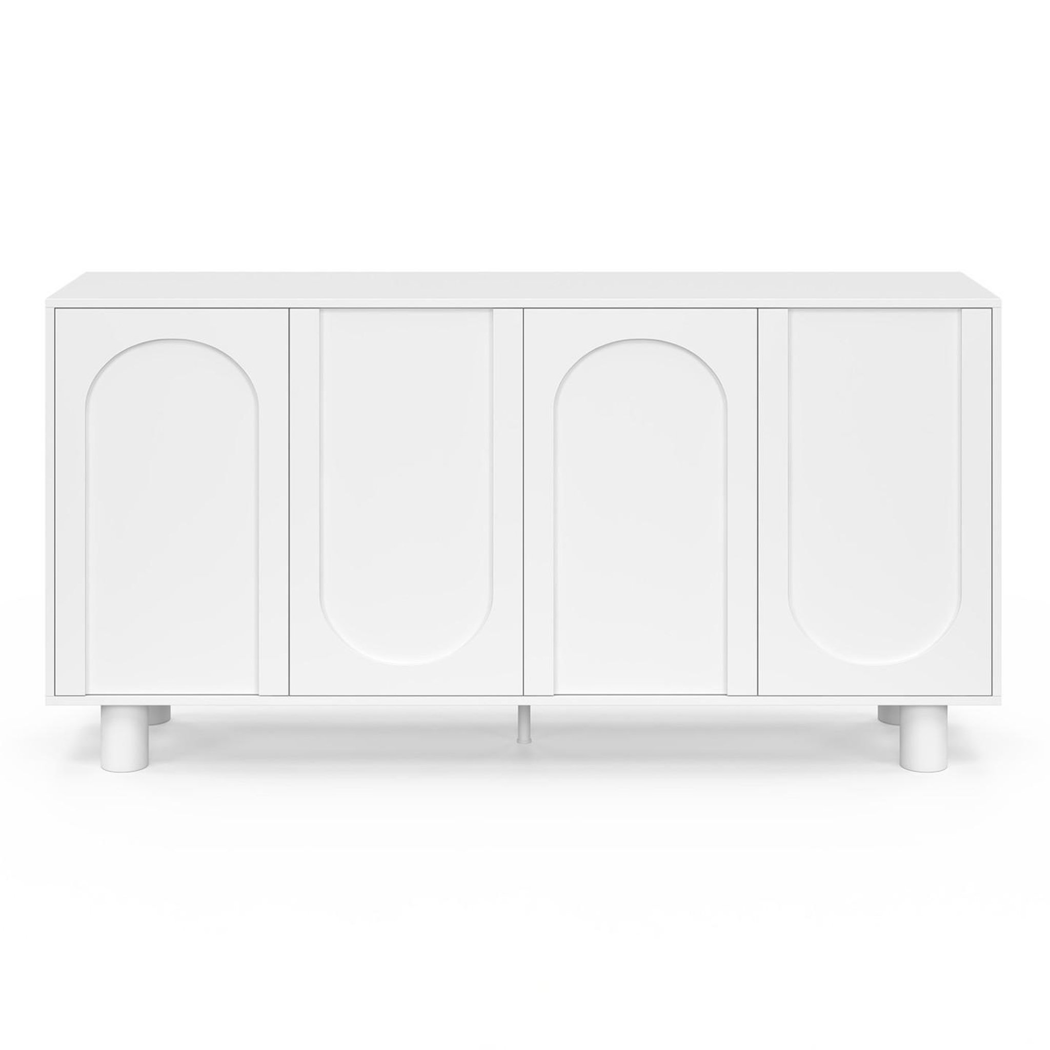 Voir la diapositive 3 : ID MARKET Buffet 160 cm archie 4 portes design arche blanc