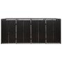 Voir la diapositive 4 : VIDAXL Abri pour poubelle quadruple Noir 274x80x117 cm Resine tressee